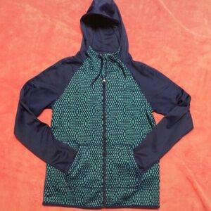 Nike Women's Blue and Green Patterned Jacket
